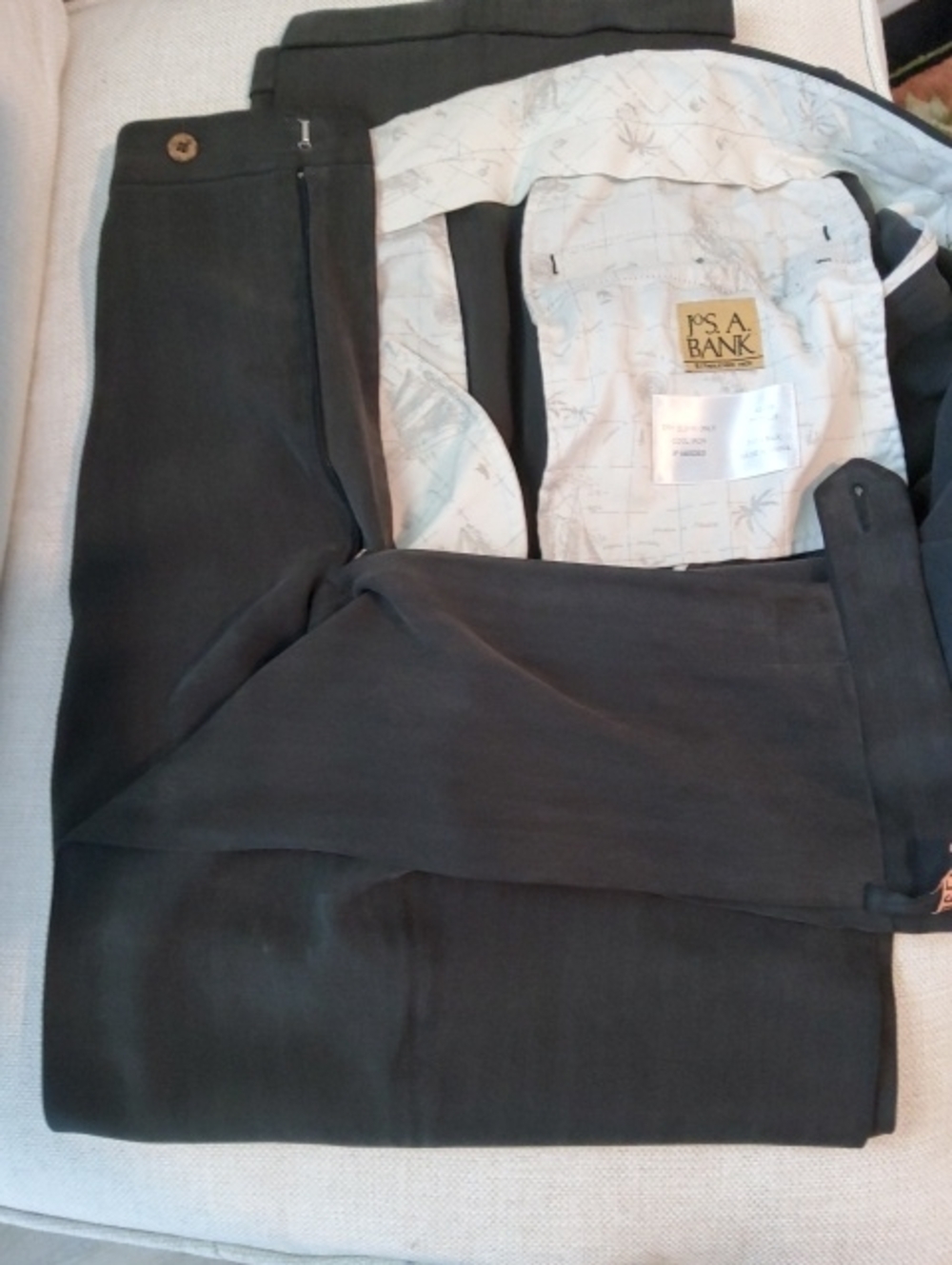 Jos. A. Bank 100% Silk Men's Dark Gray/Black Dress Slacks 42 X 30